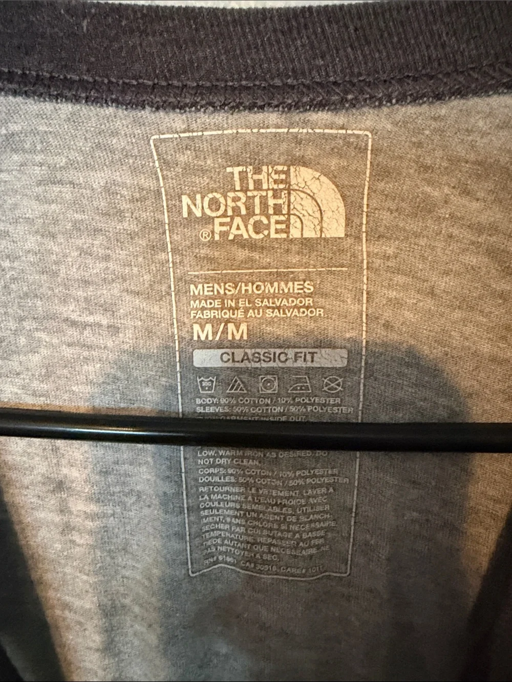 The North Face Men’s Two-Tone Raglan Long Sleeve Shirt - Light Gray & Charcoal